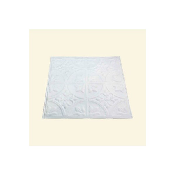 Acoustic Ceiling Products Great Lakes Tin Jamestown 2' X 2' Lay-in Tin Ceiling Tile in Matte White - Y51-01 Y51-01 - main